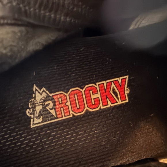 Rocky Black Leather 10” Paraboot Combat Moto Military Jumper Kiltie Boots, 7.5 - Picture 11 of 13